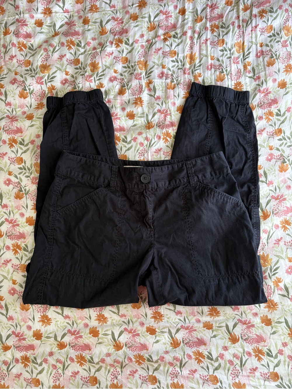 Loft Black Jogger Cargo Utility Pants Size 2